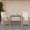 Gossi set bistro cu perne, 3 piese, bej, poliratan