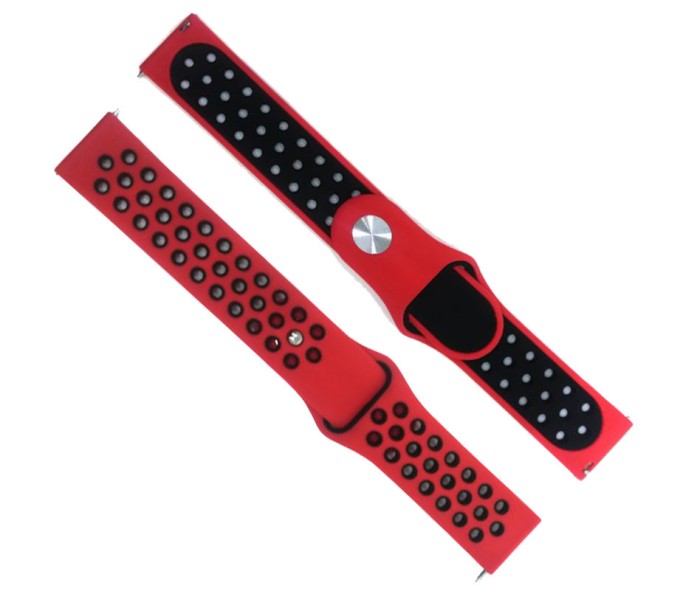 Curea Bratara sport Edman pentru Fitbit Charge 3 / 4, marimea S, Rosu/Negru