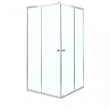 Cabină de duș pătrată Olga SQ 80x80 cm fără cădiță de duș - profil cromat, sticlă transparentă