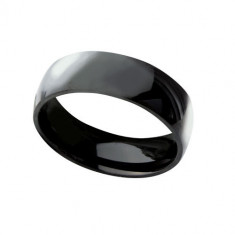 Inel otel inoxidabil stil verigheta 7 mm negru (Marime inele - EU: 56 -
