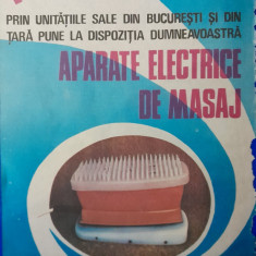 1986 Reclama Aparat electric masaj comunism 24x16 epoca aur ELECTROBOBINAJ Bucu