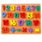 Puzzle incastru din lemn cu litere mici, litere mari, cifre, forme, cifre 1-20, 3D