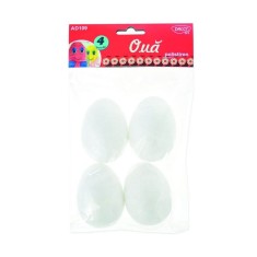 Oua Polistiren DACO, 4 Buc/Set, 65 mm, Alb, Oua de Pictat, Oua de Paste din Polistiren, Ou din Polistiren, Forme Polistiren Paste, Oua Polistiren Pent foto
