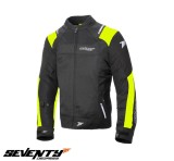 Geaca (jacheta) barbati pentru scuter - motocicleta Racing vara Seventy model SD-JR52 culoare: negru/galben fluor Negru/galben fluor 4XL
