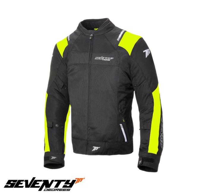 Geaca (jacheta) barbati pentru scuter - motocicleta Racing vara Seventy model SD-JR52 culoare: negru/galben fluor Negru/galben fluor 4XL
