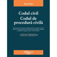 Codul civil. Codul de procedură civilă. Actualizat la 1 februarie 2024 - Paperback brosat - *** - Hamangiu