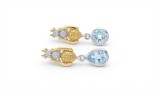 Cumpara ieftin Cercei Asimetrici din Argint 925 Placati cu Aur Queen Bee Topaz Drop, cu Zirconiu