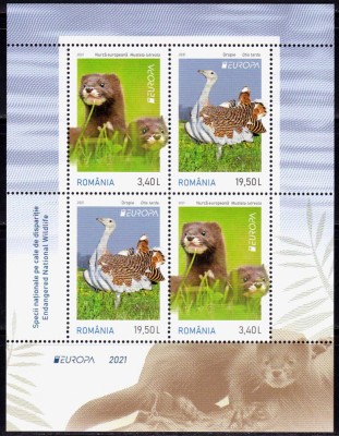 RO 2021 ,LP 2322 a ,&amp;quot;Europa 2021 -Specii naționale/diparitie&amp;quot; colita 864 I ,MNH foto