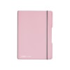 Caiet my.book flex a5 40f 80gr patratele, coperta roz transparenta, elastic gri, Herlitz