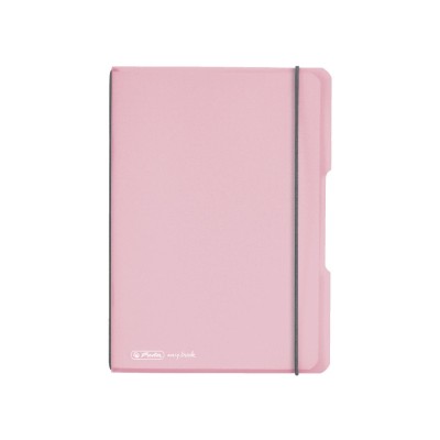 Caiet my.book flex a5 40f 80gr dictando, coperta roz transparenta, elastic gri foto