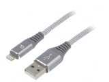 Cablu USB 2.0 Apple Lightning 1m Gri, Gembird