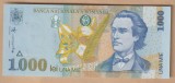 (1) BANCNOTA ROMANIA - 1000 LEI 1998 (2007), PORTRET MIHAI EMINESCU, STARE AUNC/UNC