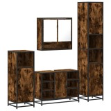 Cumpara ieftin Set de mobilier de baie 4 piese Lemn prelucrat de stejar afumat