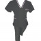 Costum Medical Pe Stil, negru cu fermoar si cu garnitura Roz deschis, Model Adelina - XL, L