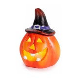 Cumpara ieftin Dovleac Halloween teracota multicolora cu led III &Oslash; 6 cm x 10 H
