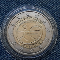 #121 - 2 Euro 2009 Franta / Moneda comemorativa UEM 1999-2009/ capsula foto