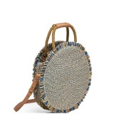 Geanta rotunda din rafie Blue