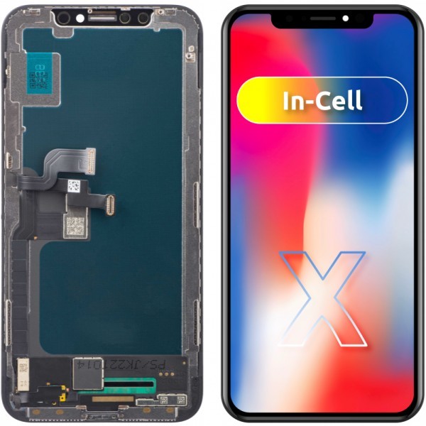Display cu Touchscreen JK pentru Apple iPhone X, cu Rama, Versiune LCD In-Cell, Negru