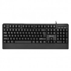 TASTATURA DELUX, cu fir, 104 taste, format standard, USB, negru, "K6700U-BK"