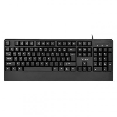 TASTATURA DELUX, cu fir, 104 taste, format standard, USB, negru, &amp;quot;K6700U-BK&amp;quot; foto