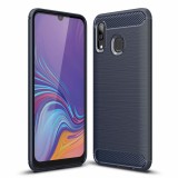 Husa TPU OEM Carbon pentru Samsung Galaxy A30 A305 / Samsung Galaxy A20 A205, Bleumarin
