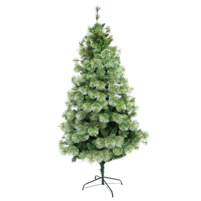 Brad artificial tip pin premium de craciun 2,4 m, interior/exterior, 1420 ramurii, suport metalic inclus, verde