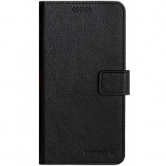 Husa Piele - Textil Swissten Libro Book pentru Telefon, Marime L,148 x 71 mm, Neagra