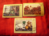 Serie mica URSS 1976 Pictura pictor rus, 3 val. stampilate