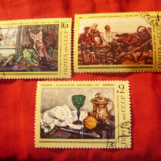 Serie mica URSS 1976 Pictura pictor rus, 3 val. stampilate