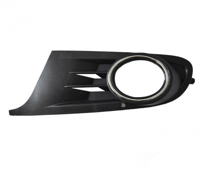 Grila bara fata Vw Golf 6 5K1 10.2008-2016, pareta Stanga capac 5K0853665 cu gaura pentru proiector, inel cromat