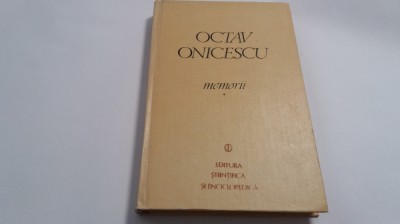 Memorii Vol.I Spre Realizarea Deplina - Octav Onicescu,RF2 foto