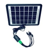 Panou solar fotovoltaic portabil cu functie incarcare telefoane, CL-660, CcLamp, 6W, 6V, Port USB, Negru