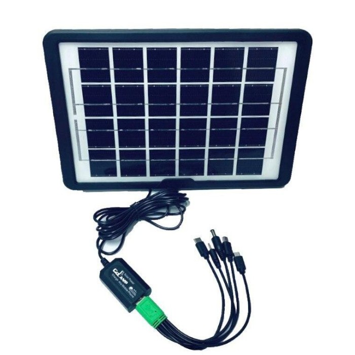 Panou solar fotovoltaic portabil cu functie incarcare telefoane, CL-660, CcLamp, 6W, 6V, Port USB, Negru