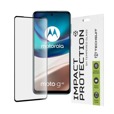 Folie pentru Motorola Moto G42, Techsuit 111D Full Cover / Full Glue Glass, Black foto