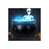 Decoratiune Halloween pentru exterior, cazan de vrajitoare cu aparat de ceață