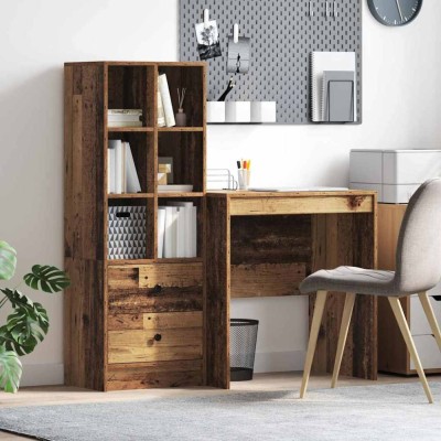vidaXL Birou cu spațiu de depozitare 2 pcs Lemn Vechi 70 x 50 x 76 cm 3337351 foto