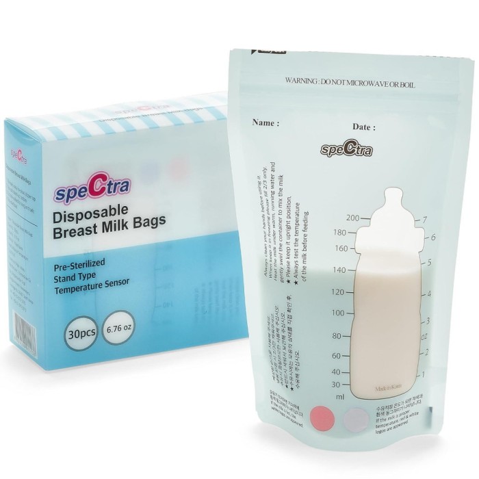 Pungi stocare lapte matern cu fermoar (30 buc.)