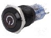 Intrerupator anti-vandalism, ON-(ON), &Oslash;16mm, ONPOW, LAS2GQF-11DT/Y/12V/A