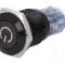 Intrerupator anti-vandalism, ON-(ON), &Oslash;16mm, ONPOW, LAS2GQF-11DT/Y/12V/A