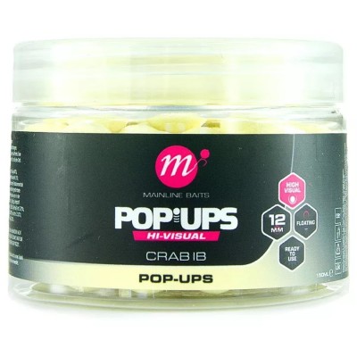 Pop Up MAINLINE Hi-Visual Baits, Fluo Yellow, Crab IB, 12mm, 250ml foto