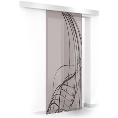Usa culisanta Boss &reg; model Lava negru, 215x60 cm, sticla bronz 8 mm, glisanta in ambele directii