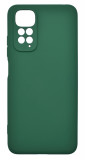 Husa de protectie din silicon pentru Redmi Note 11, SoftTouch, interior microfibra, Verde Inchis, Oem