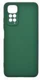 Husa de protectie din silicon pentru Redmi Note 11, SoftTouch, interior microfibra, Verde Inchis, Oem