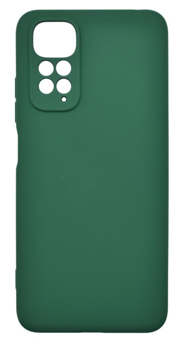 Husa de protectie din silicon pentru Redmi Note 11, SoftTouch, interior microfibra, Verde Inchis