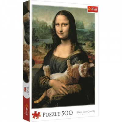 PUZZLE TREFL 500 MONALISA CU PISICA foto