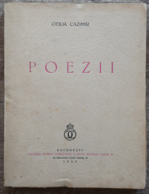 Poezii - Otilia Cazimir// 1939 foto