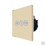 Cumpara ieftin Intrerupator Wi‑Fi pentru draperie cu touch din sticla, auriu, Luxion