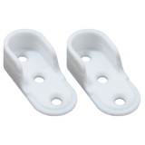 Cumpara ieftin Set 2 Suporti din plastic pentru bara ovala, interior 16 mm, alb