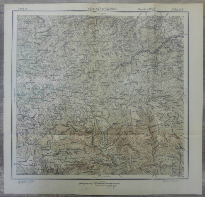 Voineasa si Resinar// harta Serviciul Geografic Armatei 1916