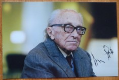 Autograf pe fotografie al scriitorului sloven Boris Pahor din Trieste, Italia, supravietuitor al Holocaustului, 3